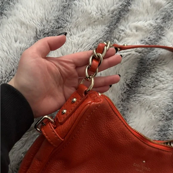 Kate Spade Orange Leather with Chain Purse - Picture 3 of 8